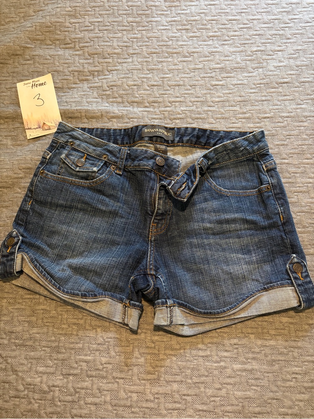 Banana Republic Women's Dark Blue Denim Roll-Cuff Shorts